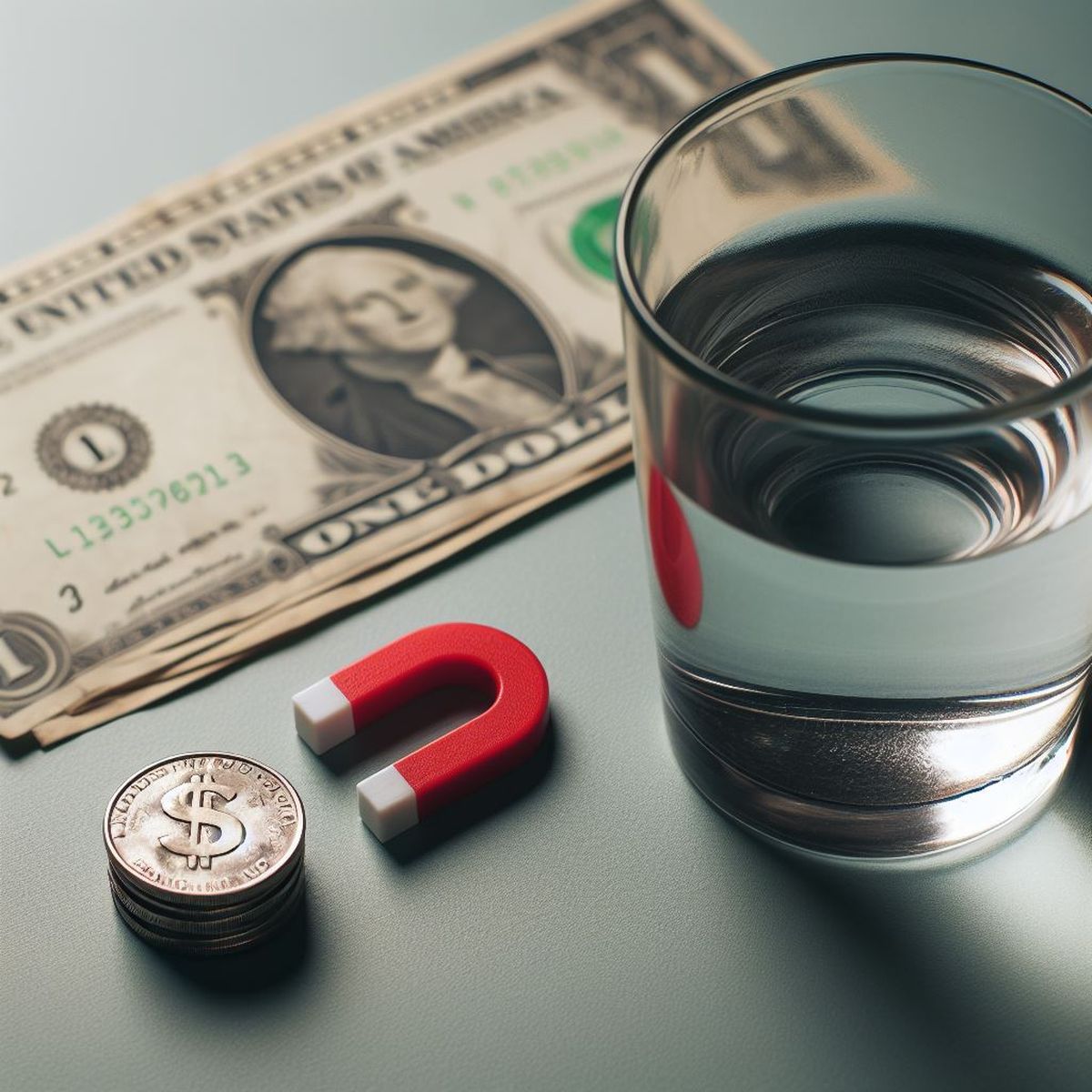 Los elementos que necesitas para este ritual: agua, un imán y un dólar. Los elementos que necesitas para este ritual: agua, un imán y un dólar.