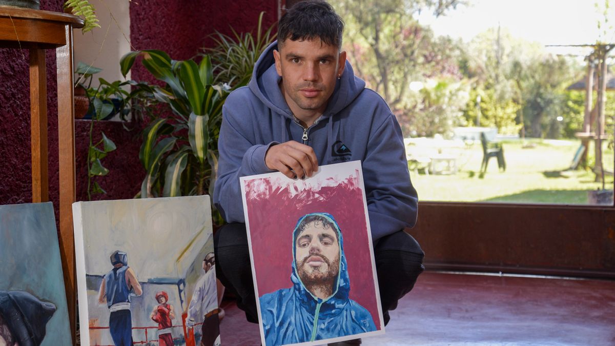 Leandro: el mendocino que vive entre el boxeo y la pintura