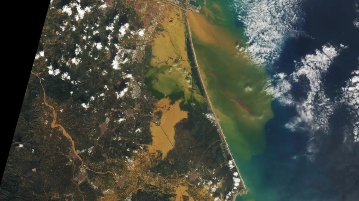 Así se ve Valencia teñida de marrón tras el paso de la DANA, según una imagen de la NASA. Así se ve Valencia teñida de marrón tras el paso de la DANA, según una imagen de la NASA.