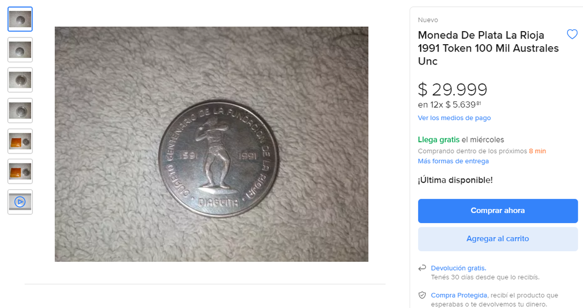 En Mercado Libre pagan hasta $30.278 por este billete de 50 australes. En Mercado Libre pagan hasta $30.278 por este billete de 50 australes.