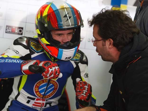 Sebastián Porto logró entrar en el podio de la Moto2 española