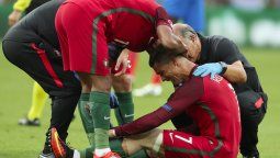 El momento de la lesión de Cristiano Ronaldo