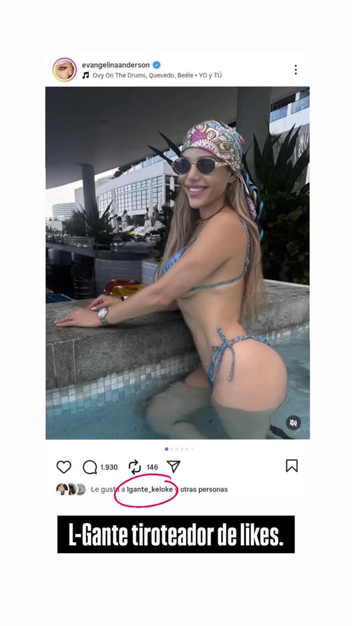 La foto de Evangelina Anderson que enloqueció a L-Gante. La foto de Evangelina Anderson que enloqueció a L-Gante.