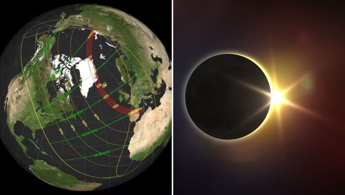 Los sectores del mundo donde se verá el eclipse solar. Los sectores del mundo donde se verá el eclipse solar.