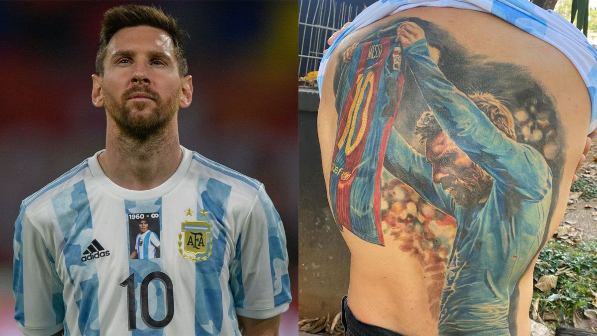 Messi le firmÃ³ el tatuaje e hizo feliz a un hincha brasileÃ±o