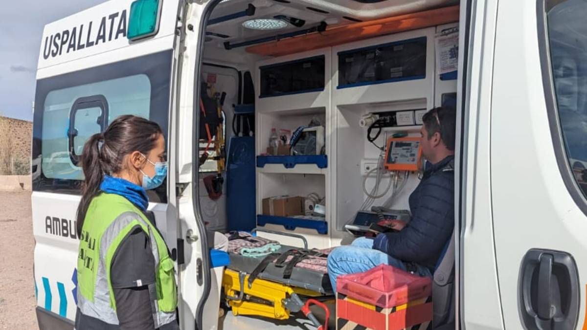 La atención médica de los camioneros en Uspallata.