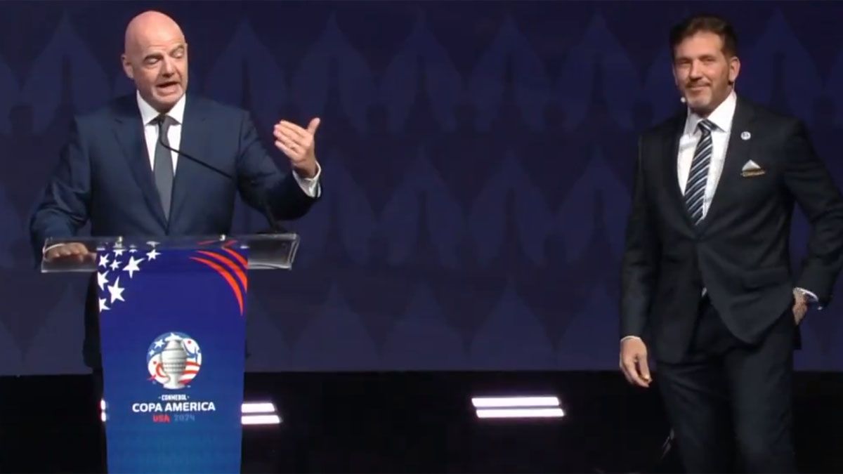 Infantino y Domínguez, presidentes de FIFA y Conmebol Infantino y Domínguez, presidentes de FIFA y Conmebol