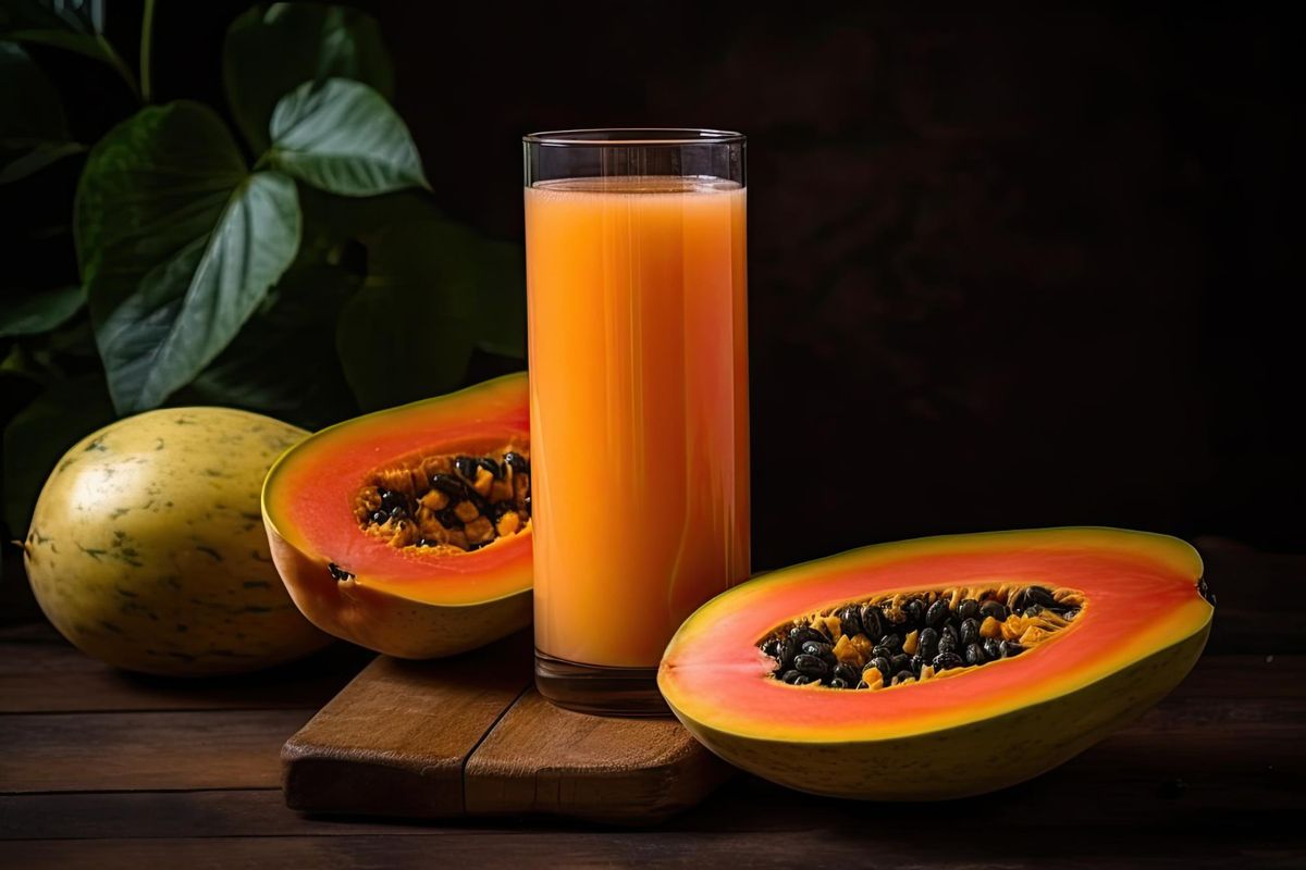 Puedes preparar jugo de papaya y agregar otras frutas que te gusten. Imagen de Freepik. Puedes preparar jugo de papaya y agregar otras frutas que te gusten. Imagen de Freepik.