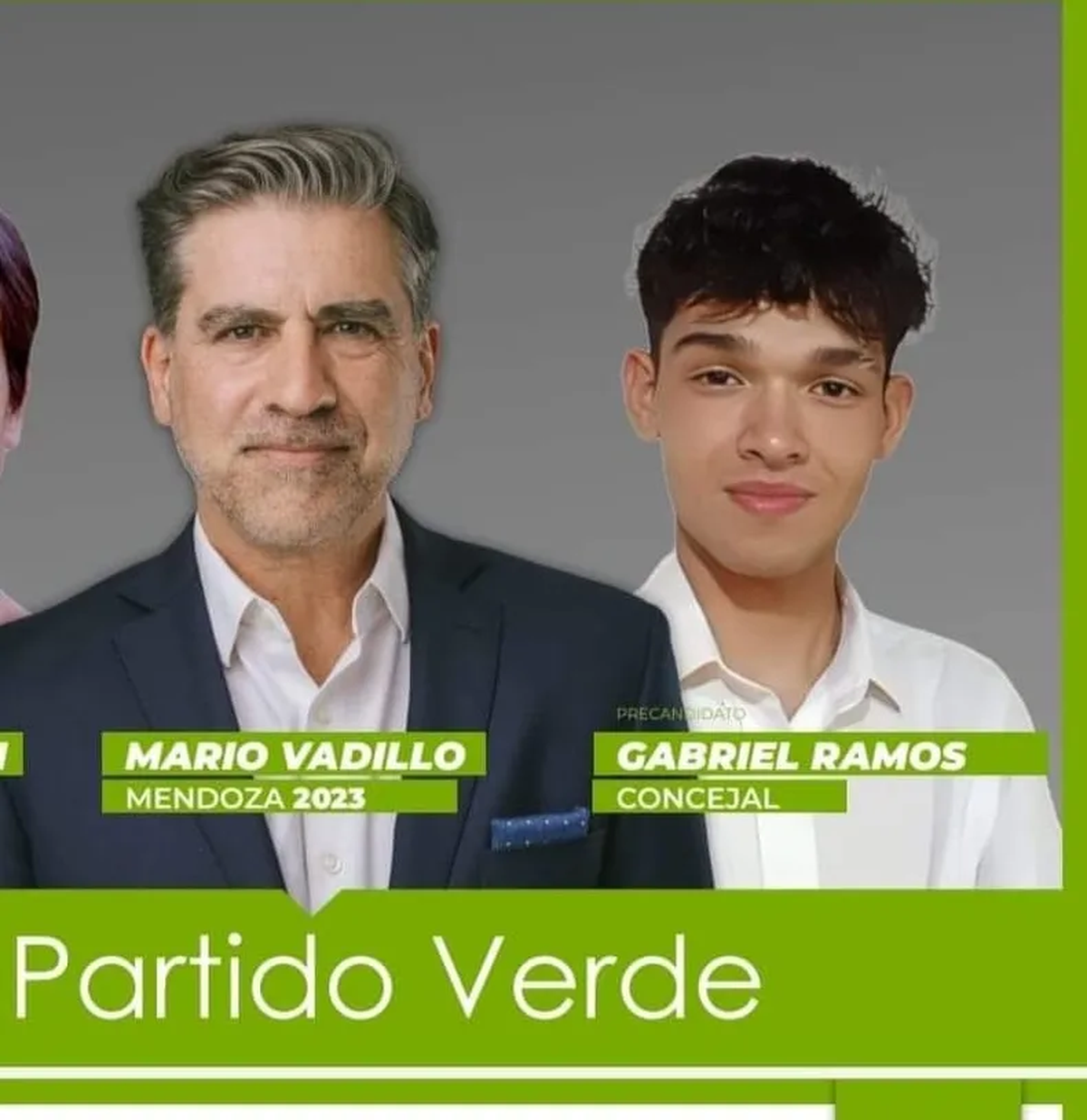 Imagen de campaña electoral del Partido Verde. Mario Vadillo y el detenido Gabriel Ramos.