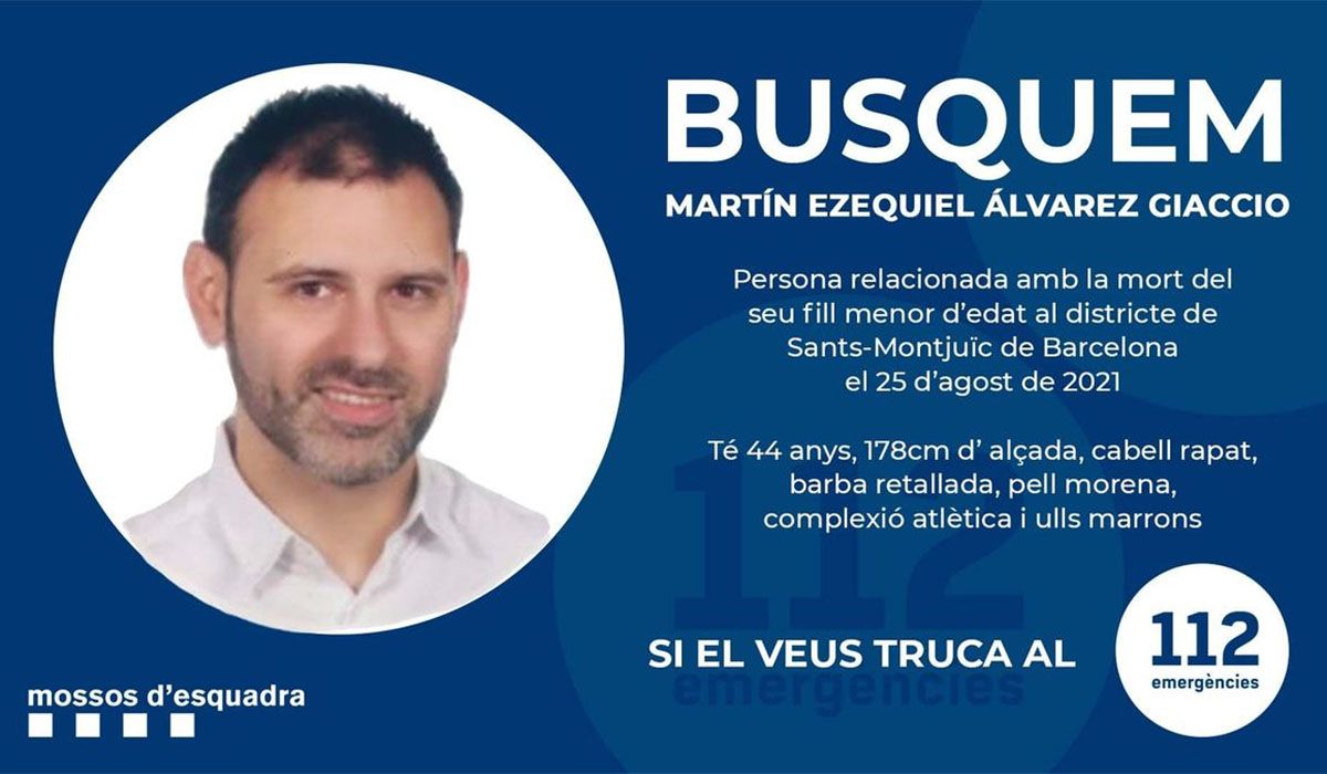Horror en Barcelona: el violento mensaje de un padre buscado como asesino de su hijo de 2 años
