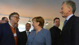 Macri se reunió con Merkel y Bill Gates en Davos