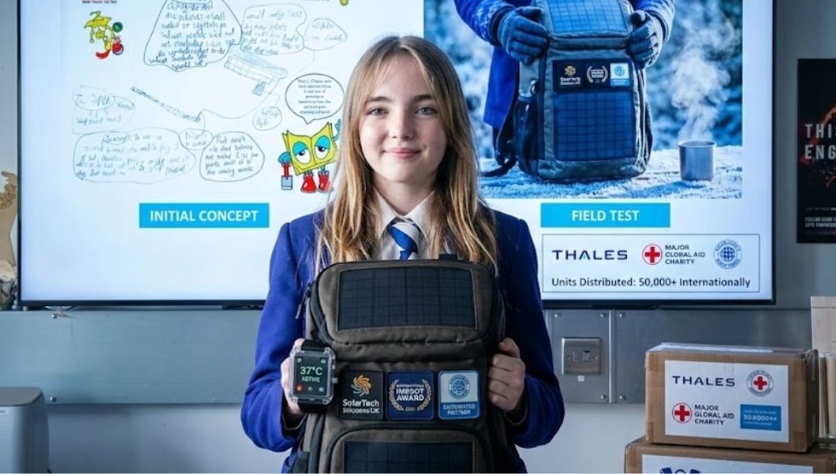 Con 12 años inventó una mochila solar para personas sin hogar y fue reconocida como niña del año