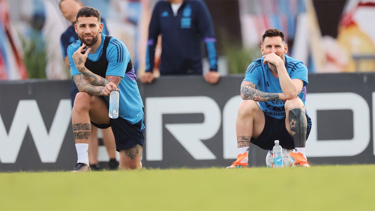 Nicolás Otamendi y Lionel Messi