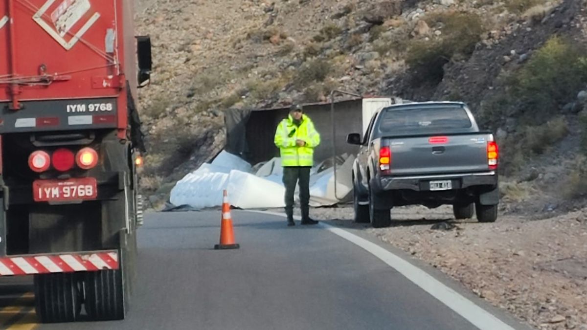El operativo para retirar el camión que volcó sobre la ruta 7 quedó a cargo de Vialidad Nacional.