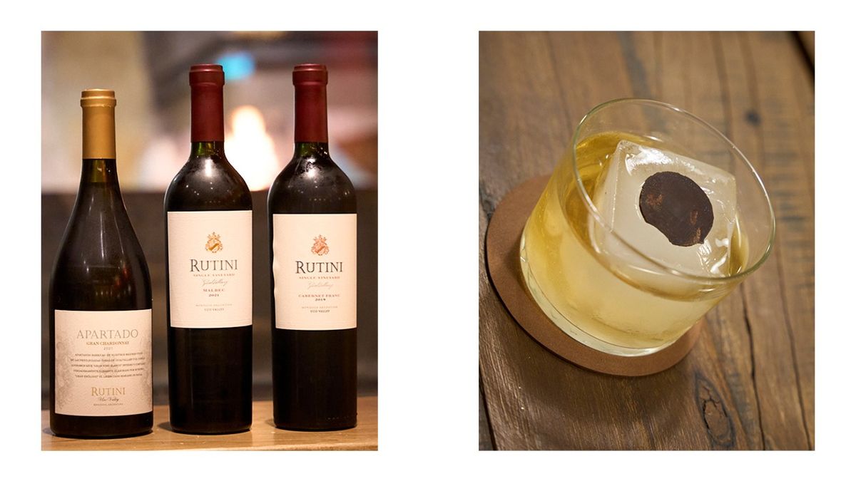 Etiquetas de Rutini se maridaron en la cena. Además de vinos hubo degustación de un cóctel de autor. Etiquetas de Rutini se maridaron en la cena. Además de vinos hubo degustación de un cóctel de autor.