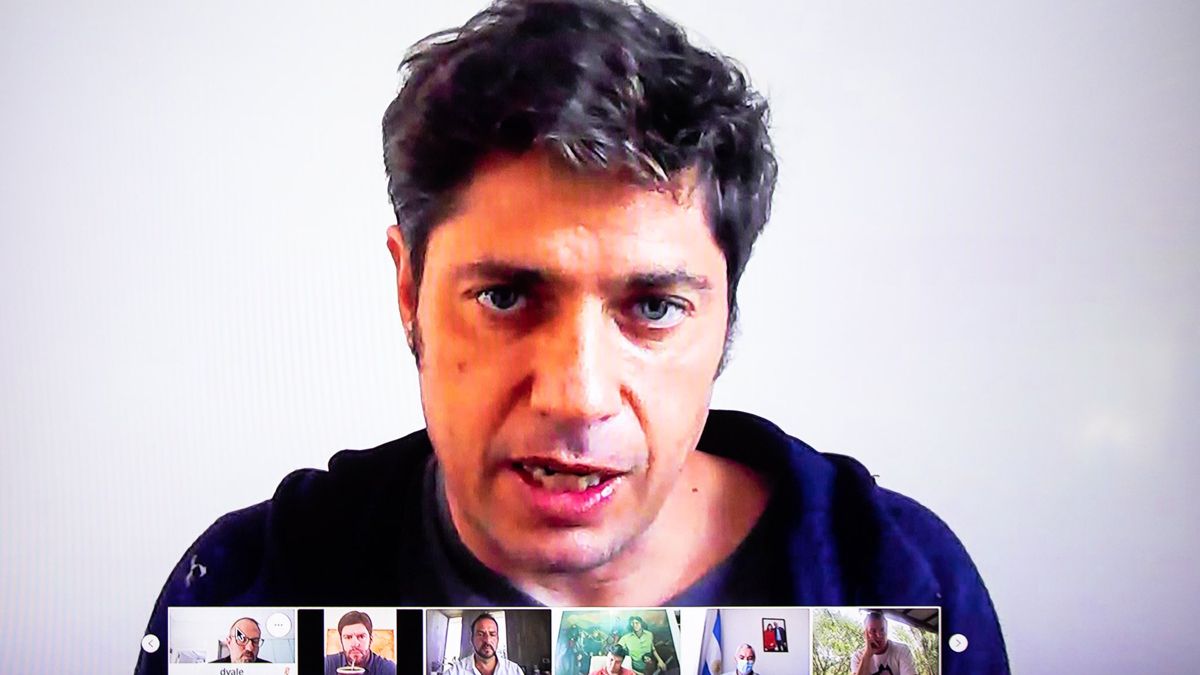 Axel Kicillof mantuvo una reunión virtual con los intendentes de Buenos Aires.