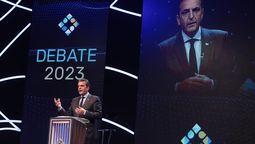 Sergio Massa durante el debate presidencial 2023.