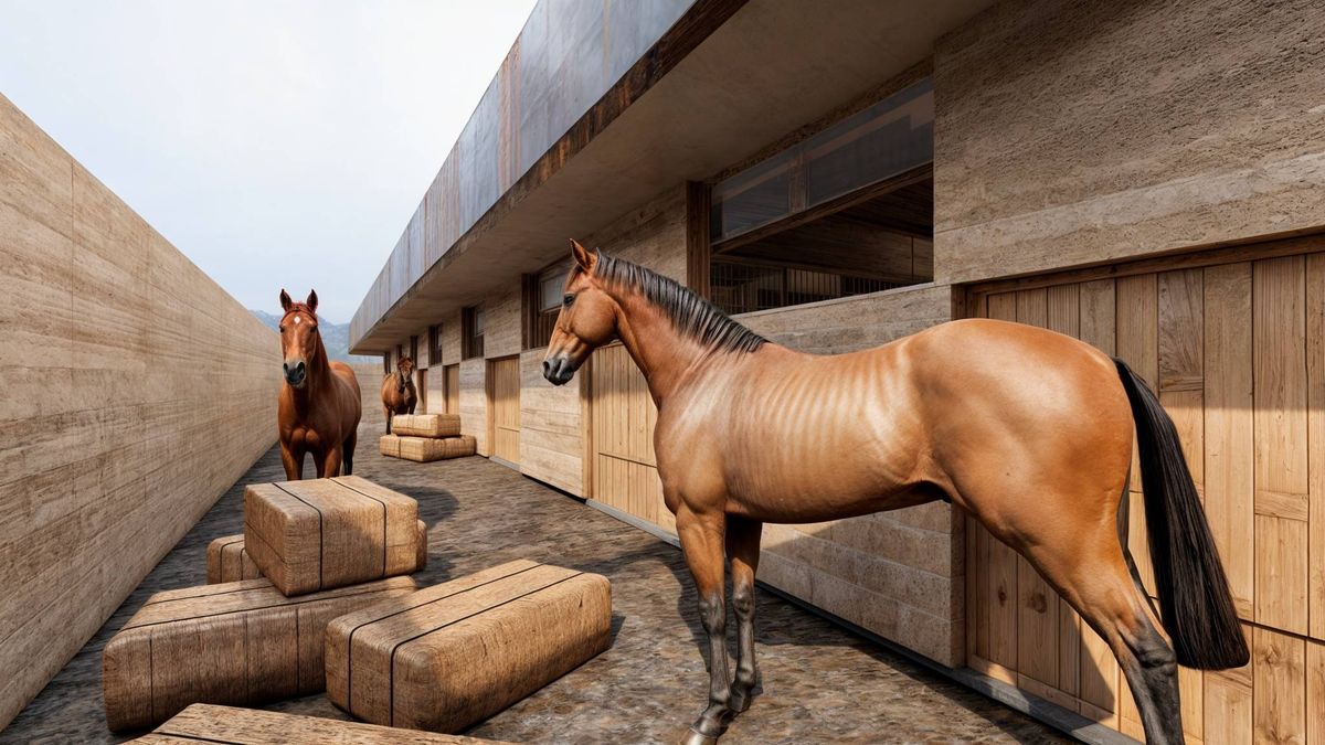 El hotel en el volcán en Islandia contará con caballerizas. Imagen que integra el proyecto que presentaron los arquitectos Daniel Peralta y María Laura Cherubini. El hotel en el volcán en Islandia contará con caballerizas. Imagen que integra el proyecto que presentaron los arquitectos Daniel Peralta y María Laura Cherubini. 