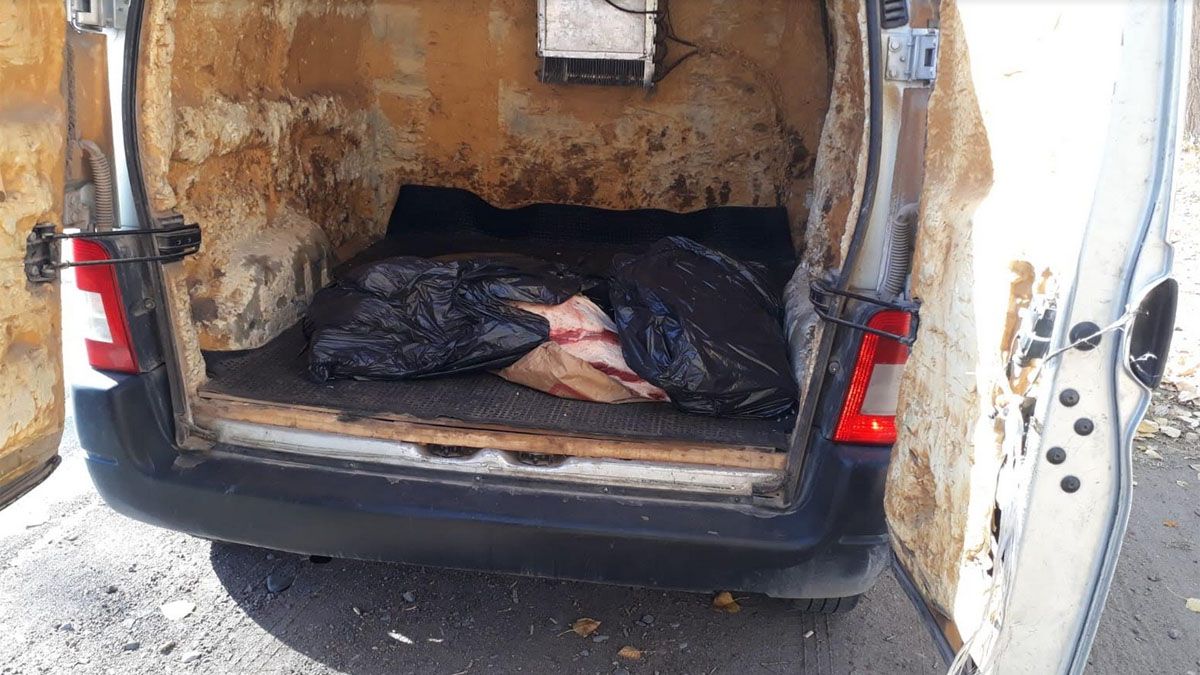Los 164 kilos de carne eran transportados en una camioneta que no tenía las condiciones de higiene ni frío correspondiente.