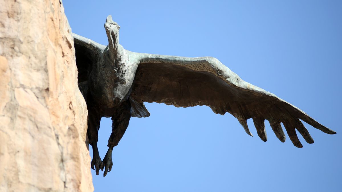 Un cóndor levanta vuelo como símbolo de la hazaña. Foto: Fernando Martínez.