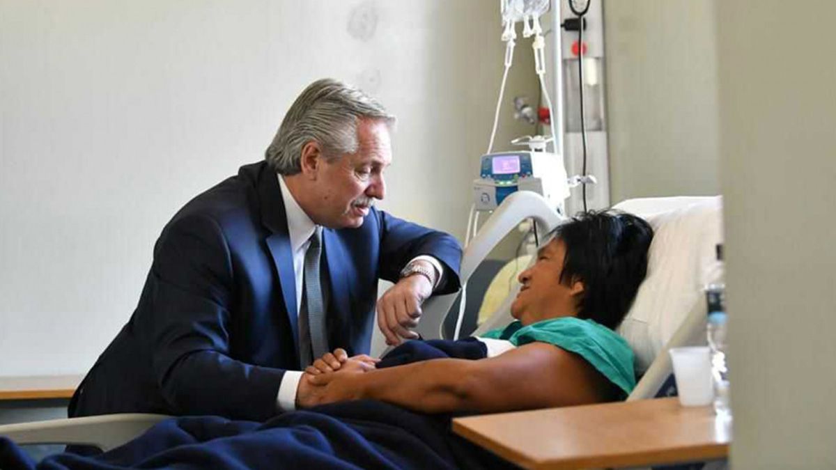 El presidente Alberto Fernández visitó a la dirigente social Milagro Sala