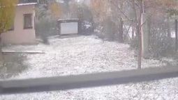 En Uspallata hubo mucha nieve este domingo.