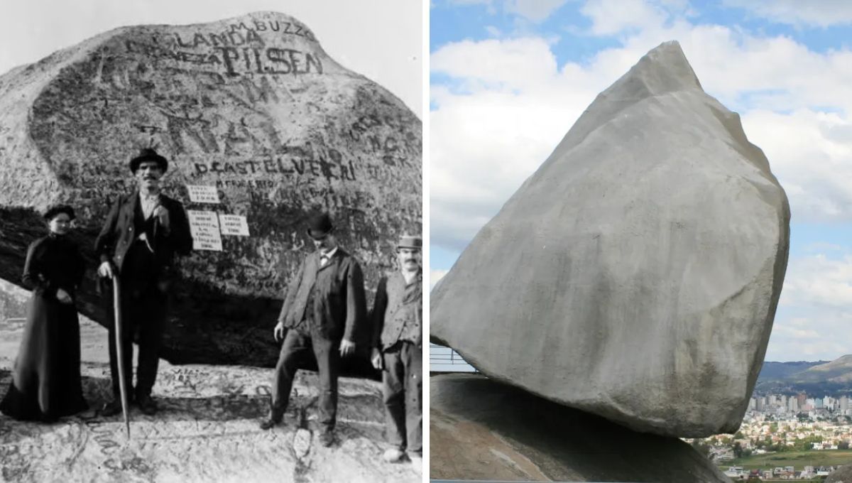 La Piedra Movediza original cayó al vacío en 1912. Fuente: TN. La Piedra Movediza original cayó al vacío en 1912. Fuente: TN.
