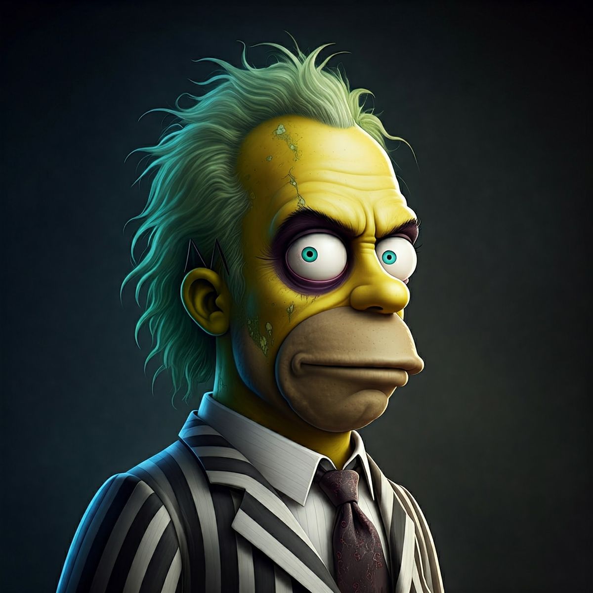 Homero, versión Beetlejuice. Homero, versión Beetlejuice.