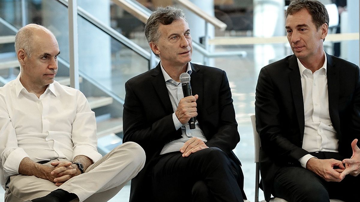 Horacio Rodríguez Larreta, Mauricio Macri y Diego Santilli.