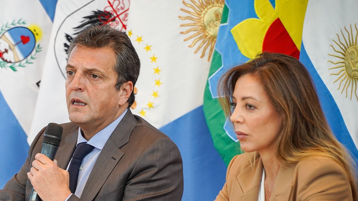 El Ministro de Economía, Sergio Massa, y Flavia Royón.