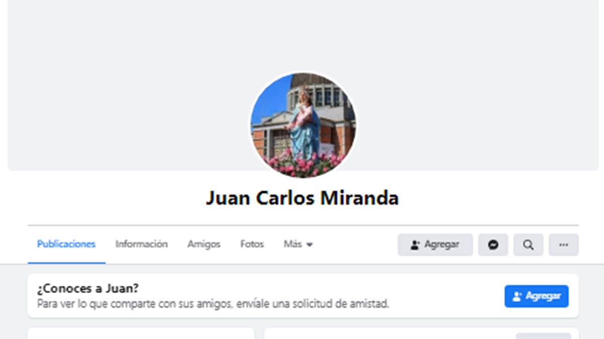 El perfil de Facebook usado para amenazar a la víctima y a su familia
