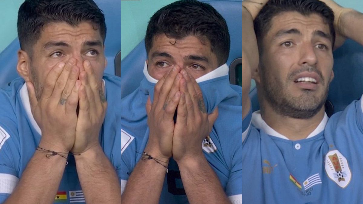 Luis Suárez no puede creer la eliminación de Uruguay del Mundial Qatar 2022.