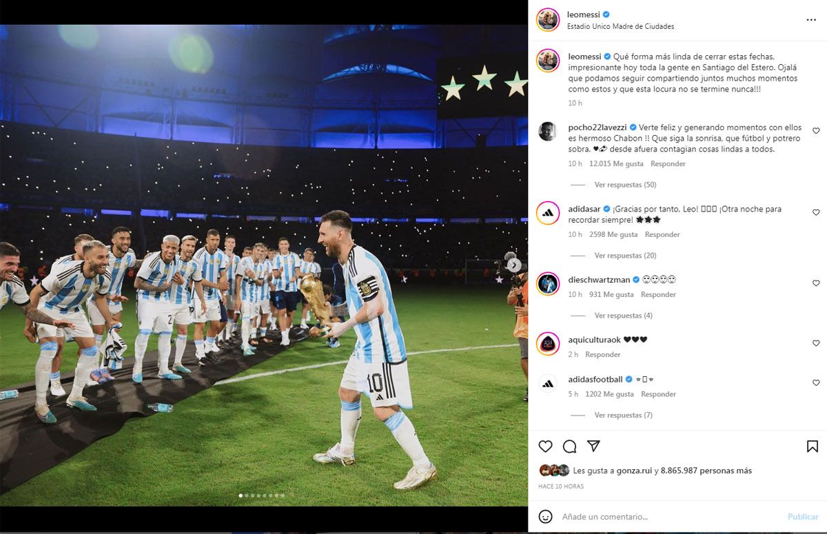 El posteo agradecido de Lionel Messi tras la semana festiva de la Selección argentina