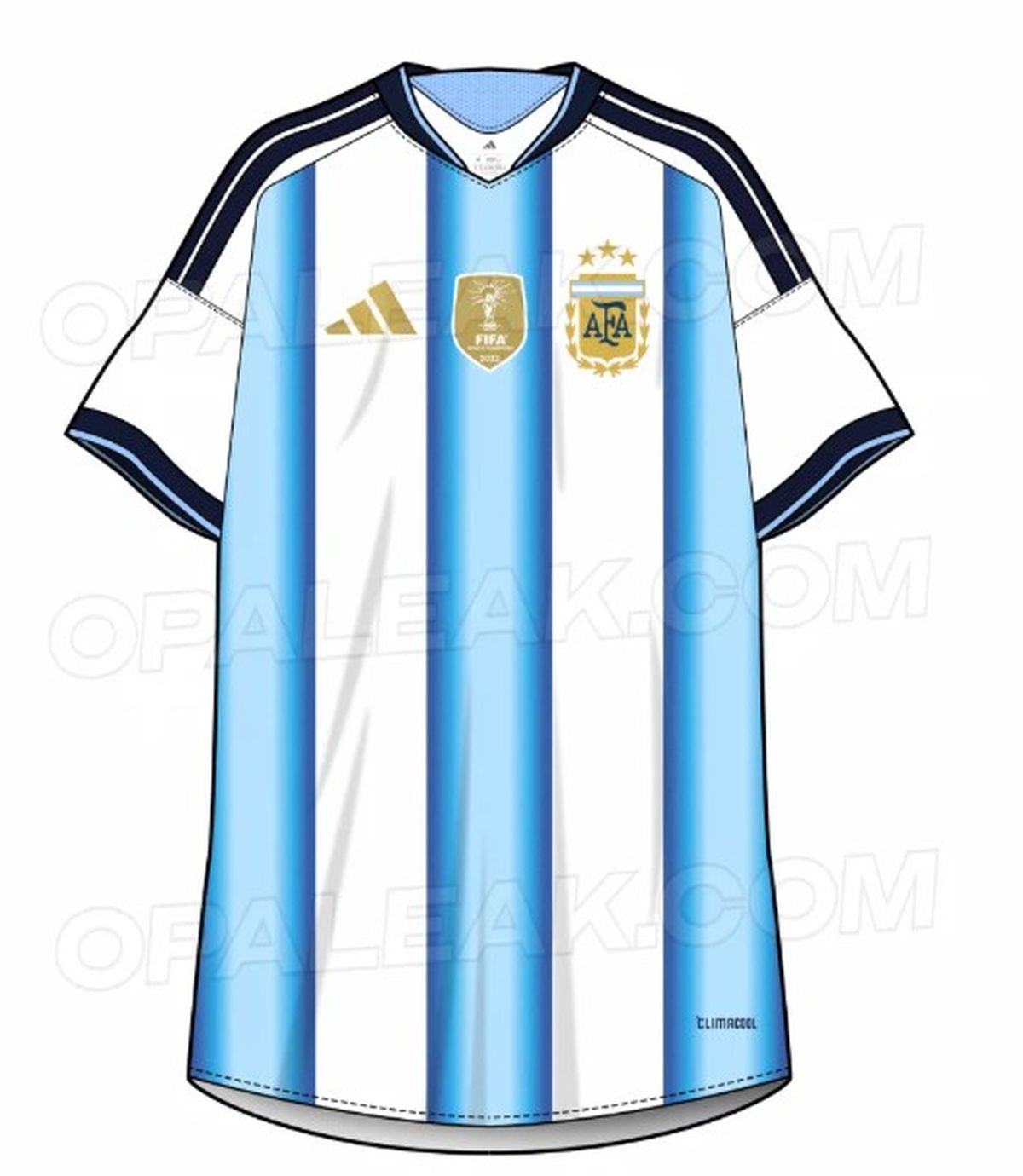 El boceto de la camiseta titular de la Selecci&oacute;n argentina.