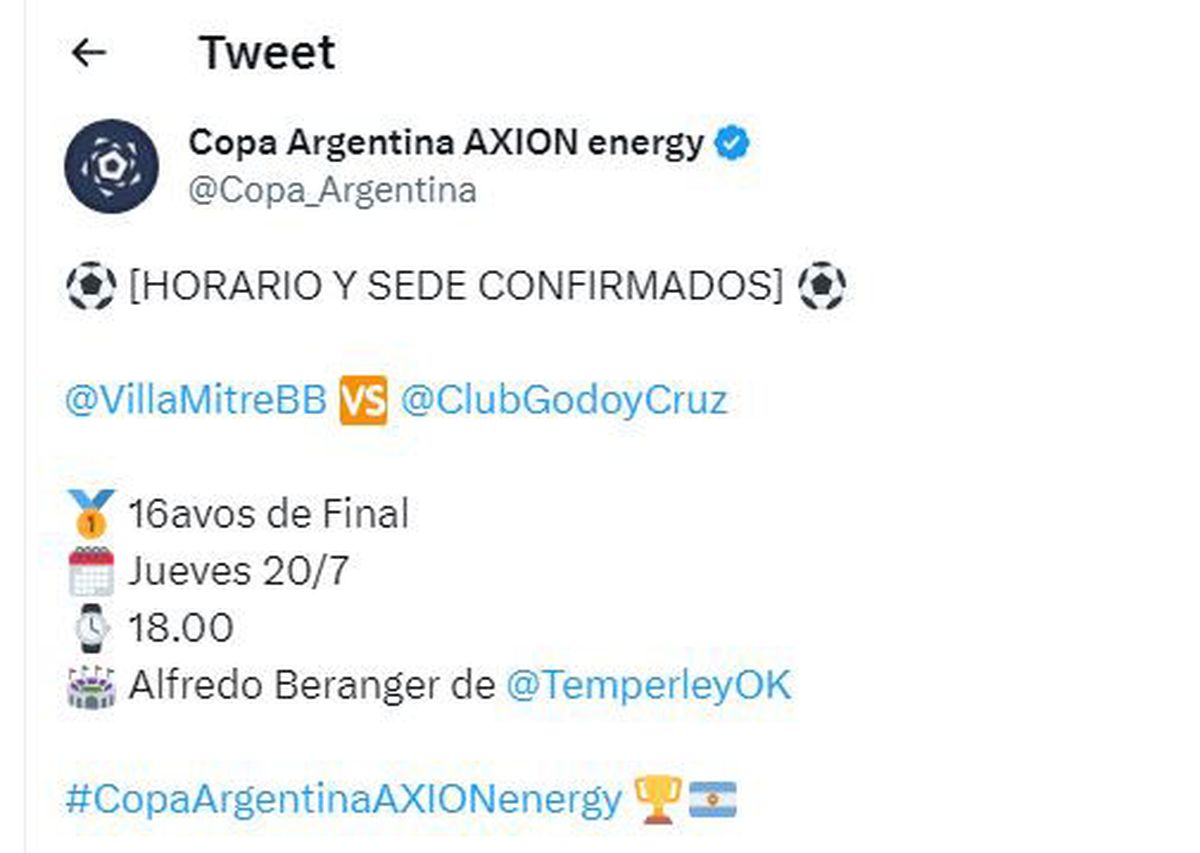 Godoy Cruz Vs Villa Mitre Por Copa Argentina Se Oficializó El Escenario Y Horario 