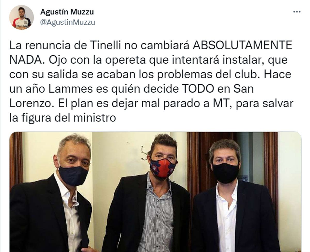 La crisis de San Lorenzo incluye un conflicto entre Tinelli y Lammens