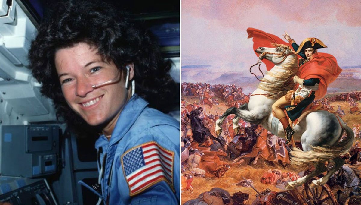 En ambas imágenes se muestran las efemérides más importantes de hoy. En primer lugar, tenemos a Sally Ride, la primera mujer en viajar al espacio (Imagen de Innovadoras). Y luego la Batalla de Waterloo con la imagen del líder, Napoleón Bonaparte. En ambas imágenes se muestran las efemérides más importantes de hoy. En primer lugar, tenemos a Sally Ride, la primera mujer en viajar al espacio (Imagen de Innovadoras). Y luego la Batalla de Waterloo con la imagen del líder, Napoleón Bonaparte.