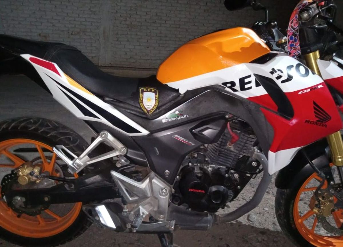 La moto robada en Capital fue recuperada por la Policía.