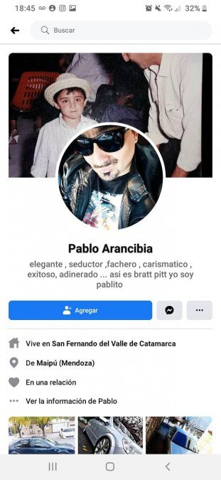 Así se mostraba en Facebook uno de los imputados por el caso Florencia