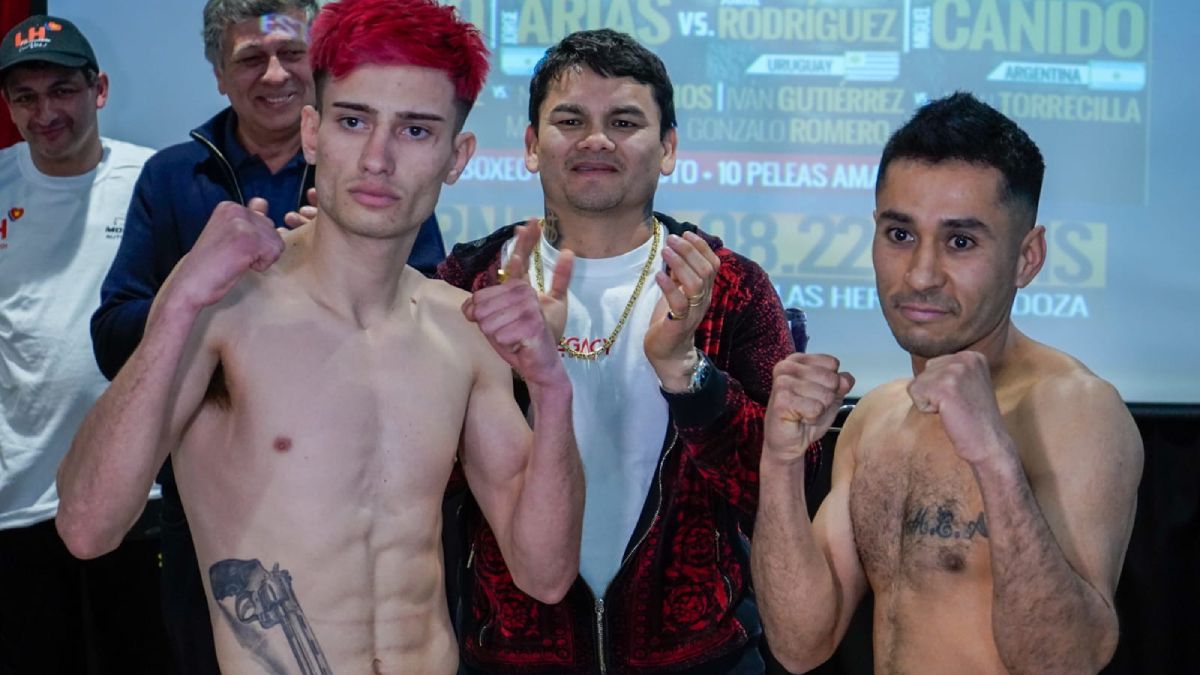 Torrecilla y Gutiérrez subieron a la balanza y posaron con Marcos Maidana