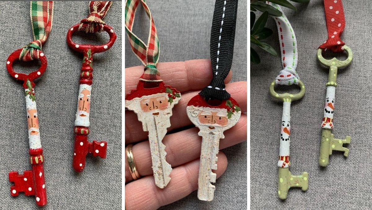 Puedes pintar en las llaves a Papa Noel, hacer un muñeco de nieve o el diseño que quieras. Puedes pintar en las llaves a Papa Noel, hacer un muñeco de nieve o el diseño que quieras. 