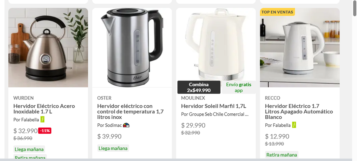 Los precios en Chile ya no están tan lejos de los de Argentina en lo que a pequeños electrodomésticos se refiere. Los precios en Chile ya no están tan lejos de los de Argentina en lo que a pequeños electrodomésticos se refiere.