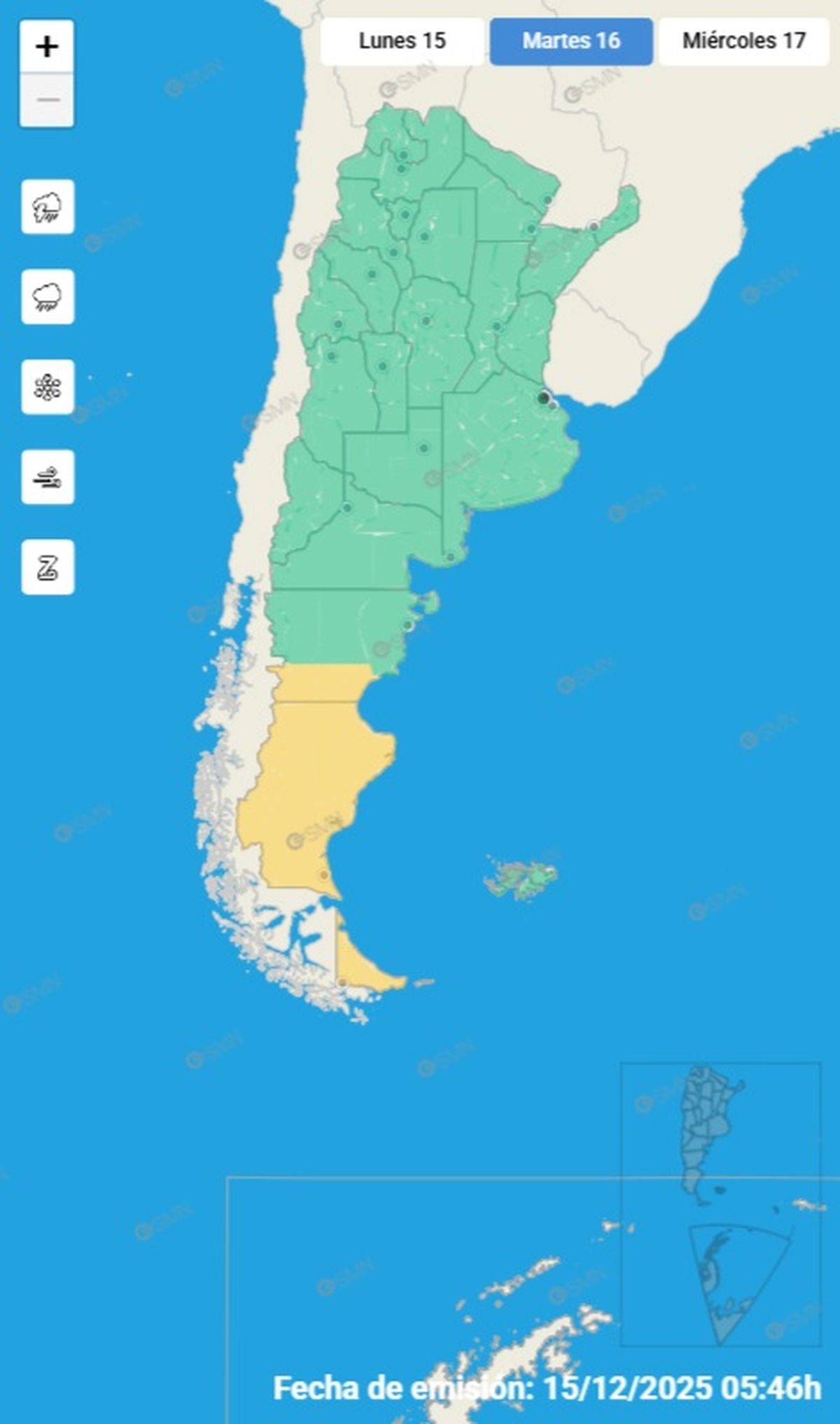 Estas son las provincias en alerta. Estas son las provincias en alerta.