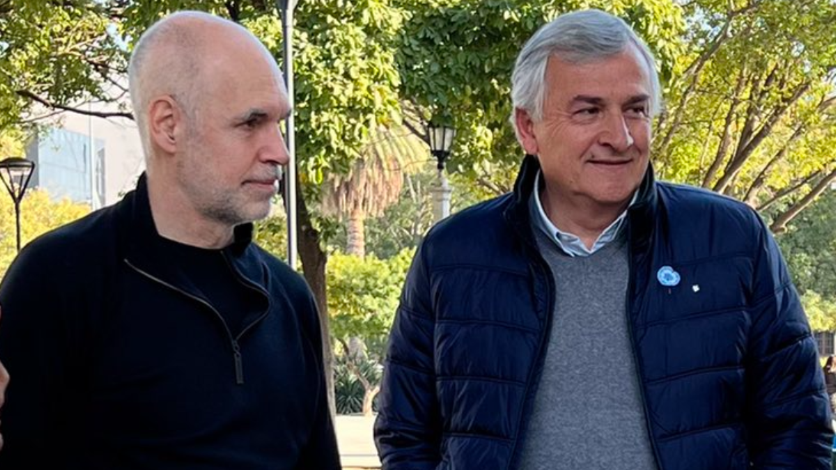Larreta (PRO) y Morales (UCR) durante la visita a Santiago del Estero.