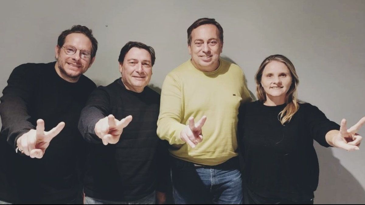 Lucas Ilardo, Omar Parisi, Martín Aveiro y María Amalia Granata. Los integrantes de la fórmula a gobernador y vice y los que encabezan la lista para diputados nacionales.