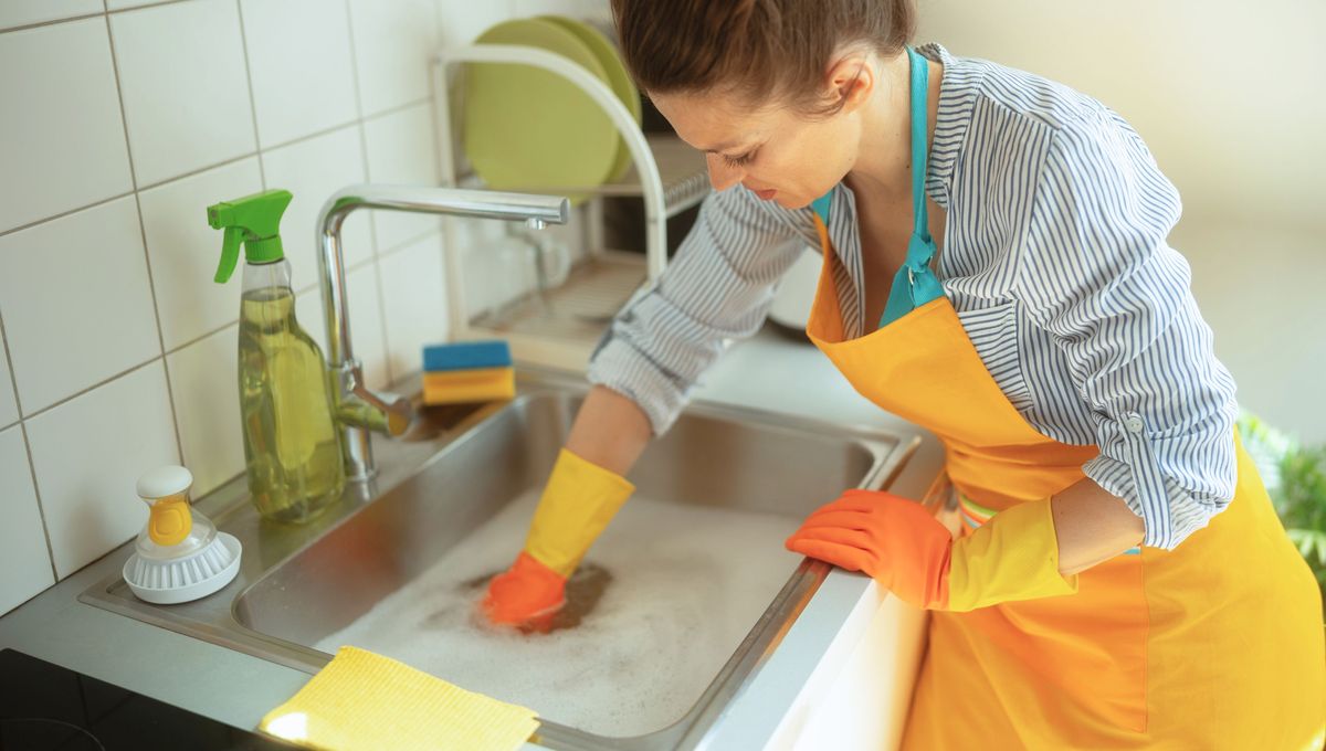 Limpia y destapa el desagüe semanalmente con un poco de vinagre. Limpia y destapa el desagüe semanalmente con un poco de vinagre. 