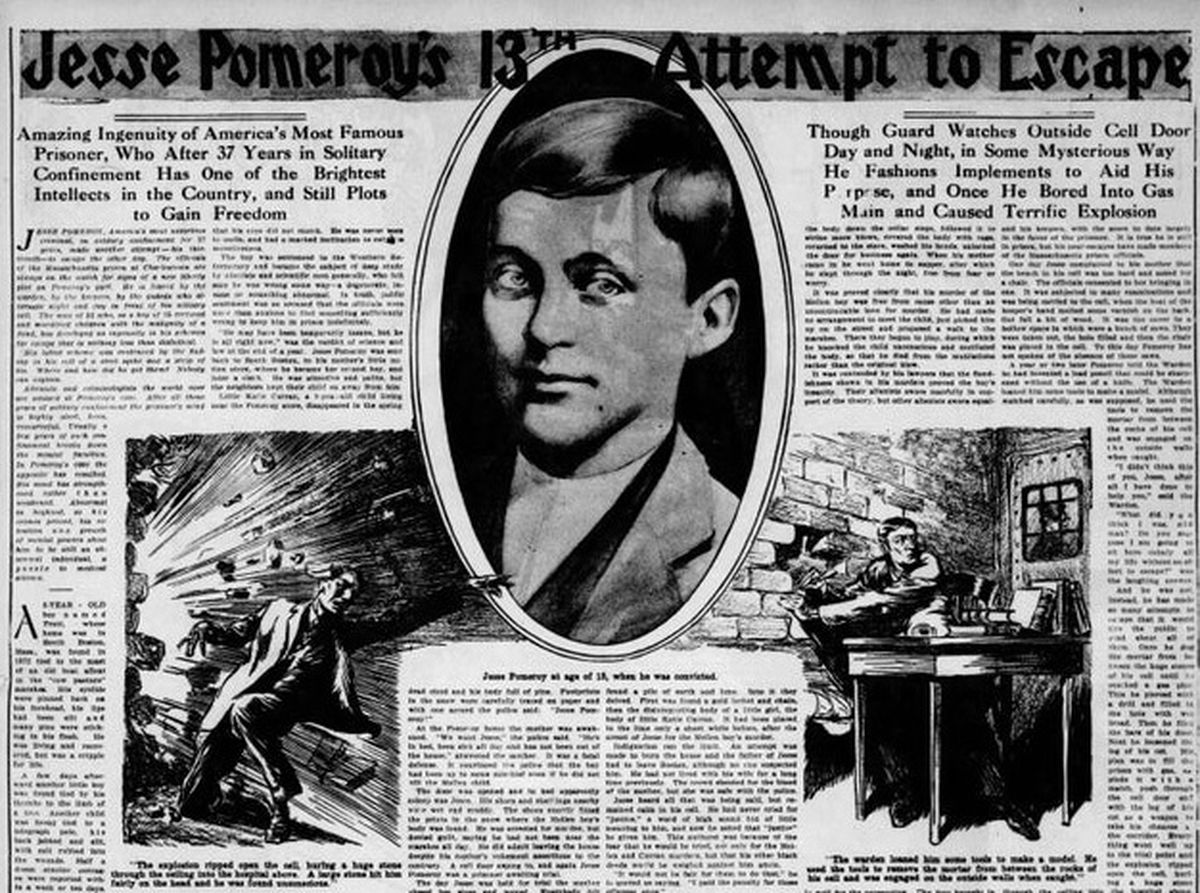 Los diarios de Estados Unidos se hicieron eco de las crueldades cometidas por Jesse Pomeroy, conocido como "el niño torturador"