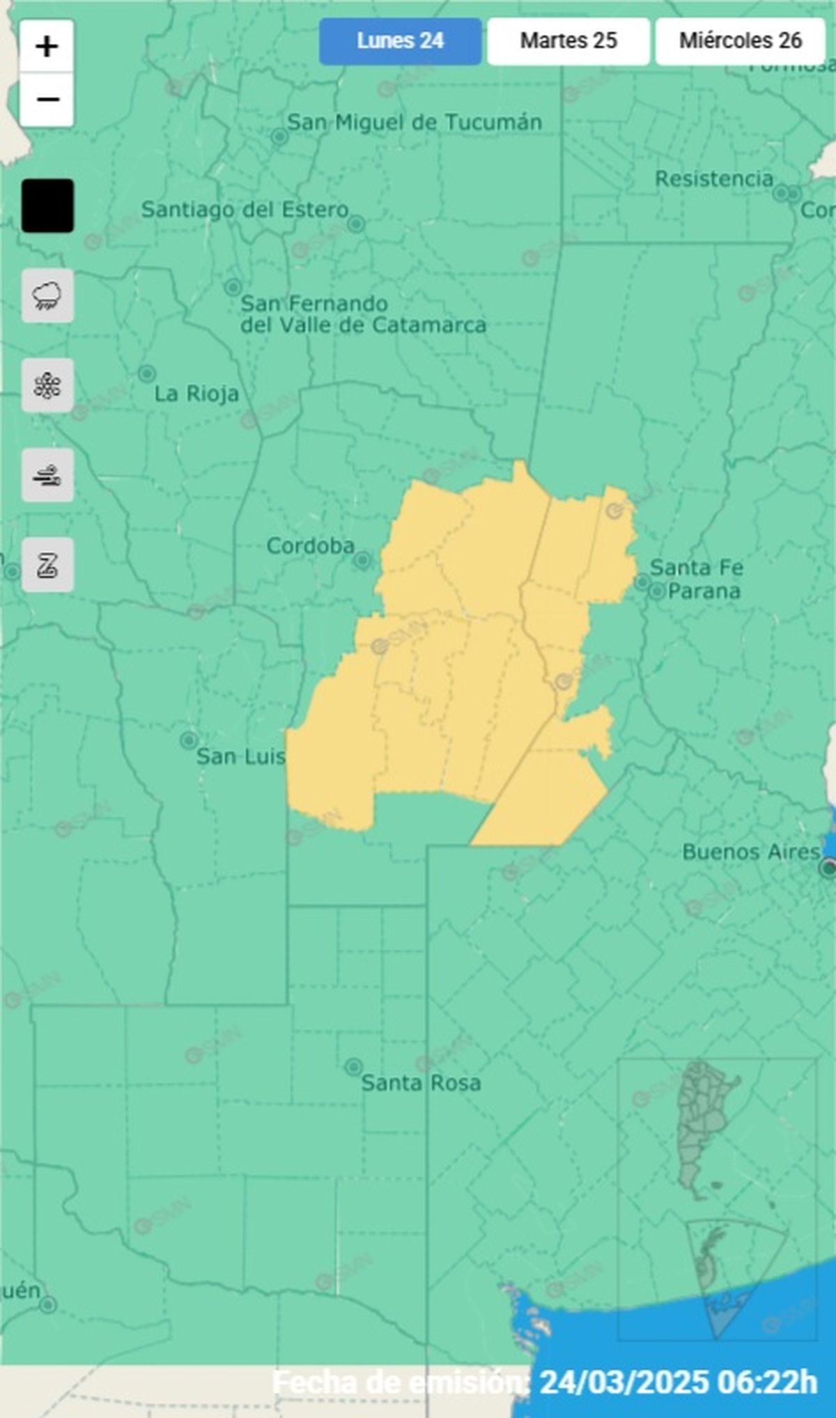 El alerta se mantiene vigente toda la mañana El alerta se mantiene vigente toda la mañana