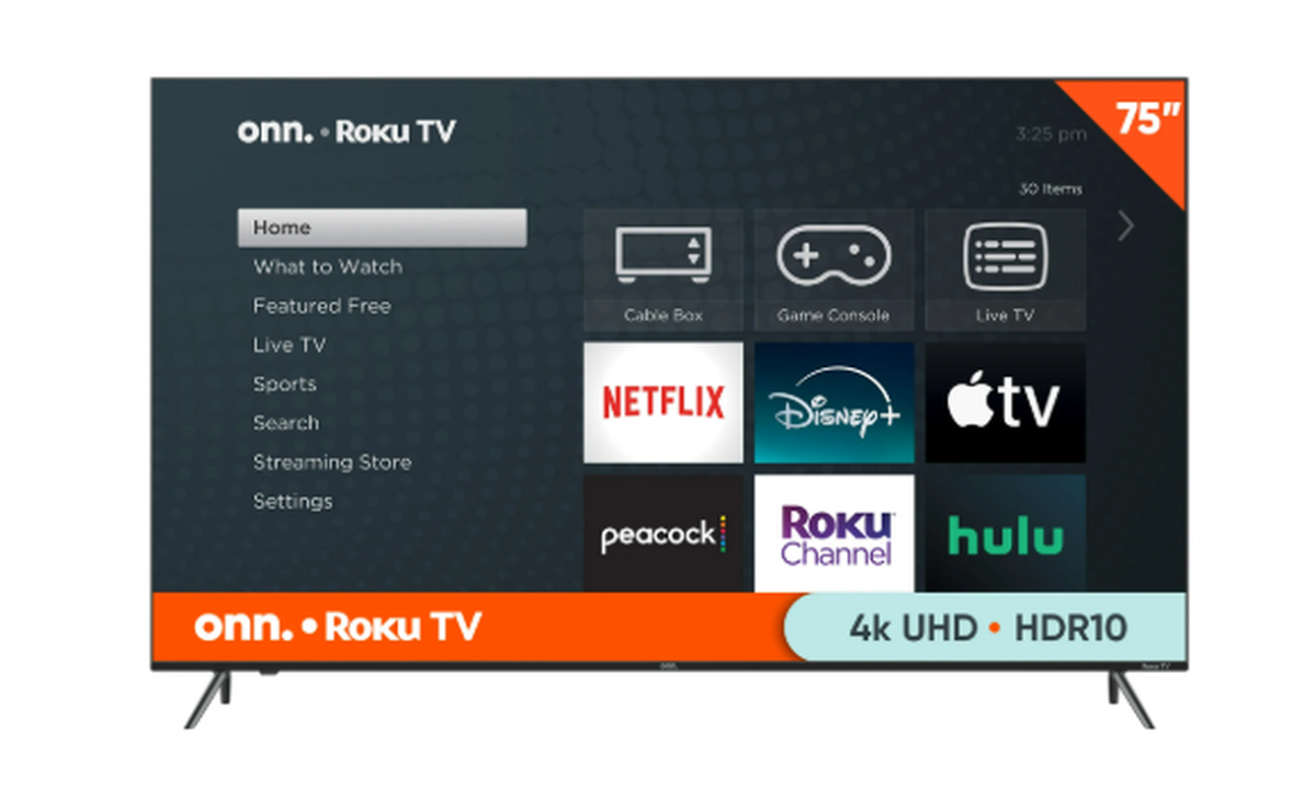 Televisor inteligente Roku LED Clase 4K UHD de 75 pulgadas. Televisor inteligente Roku LED Clase 4K UHD de 75 pulgadas.