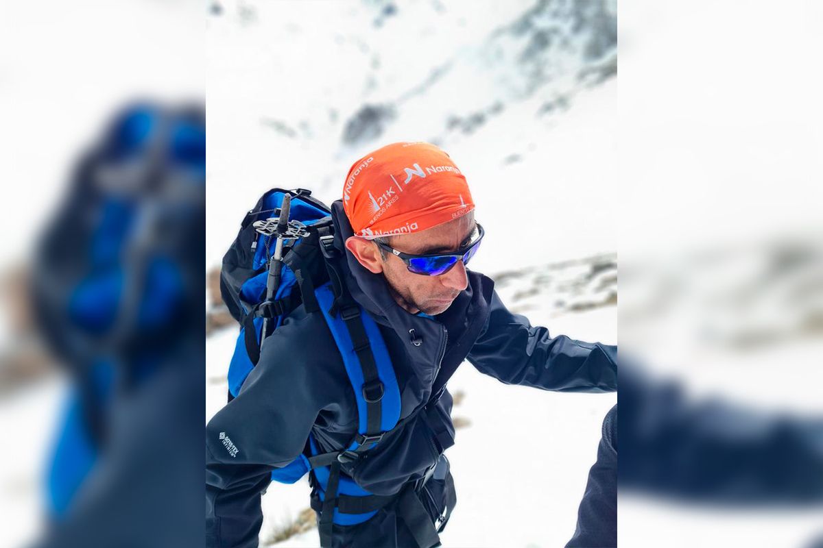 Walter Álvarez (49) en su cumbre al cerro Vallecito. Walter Álvarez (49) en su cumbre al cerro Vallecito.